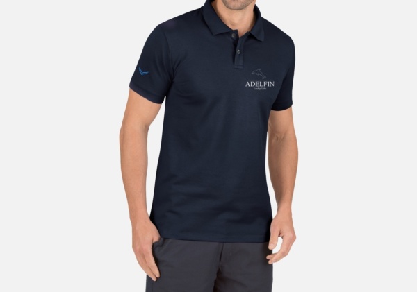 Polo-Shirt elast. Piqué Navy-blue