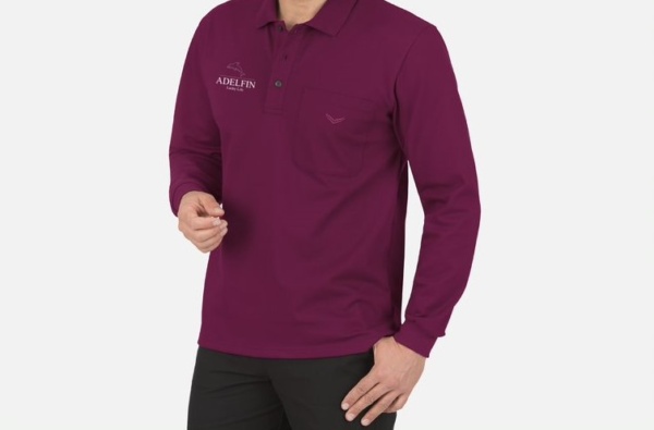 Poloshirt aus Baumwolle Sangria - Image 2